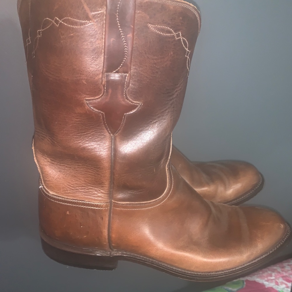 Lucchese brown leather size 12 boots